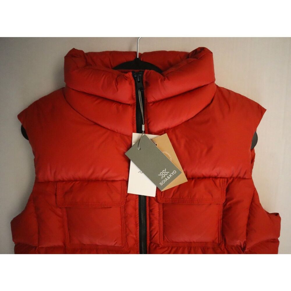 Soia & Kyo Women's Sz M Spice Orange Deanna Down Relaxed Fit Puffer Vest - Picture 9 of 15